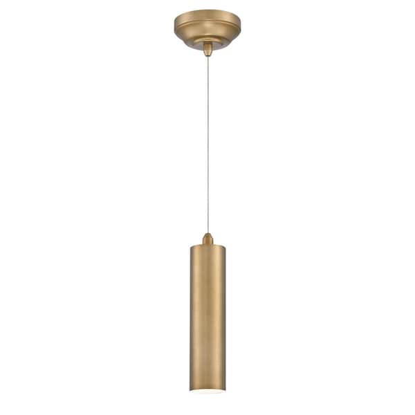 Westinghouse Pendant LED 7.5W Mini Rayman 11In, Brushed Brass Cylinder Shade 6111100 - main